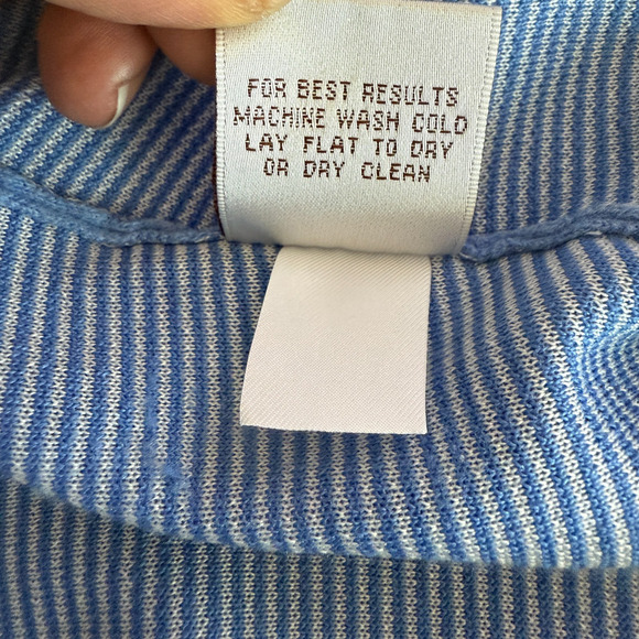 Peter Millar Mens Crown Comfort 1/4 Zip Sweater Blue Interlock Size L Prep Golf - Picture 5 of 6